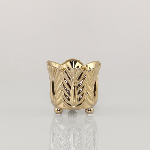 VASO FORMA BOCCIOLO ORO H.12